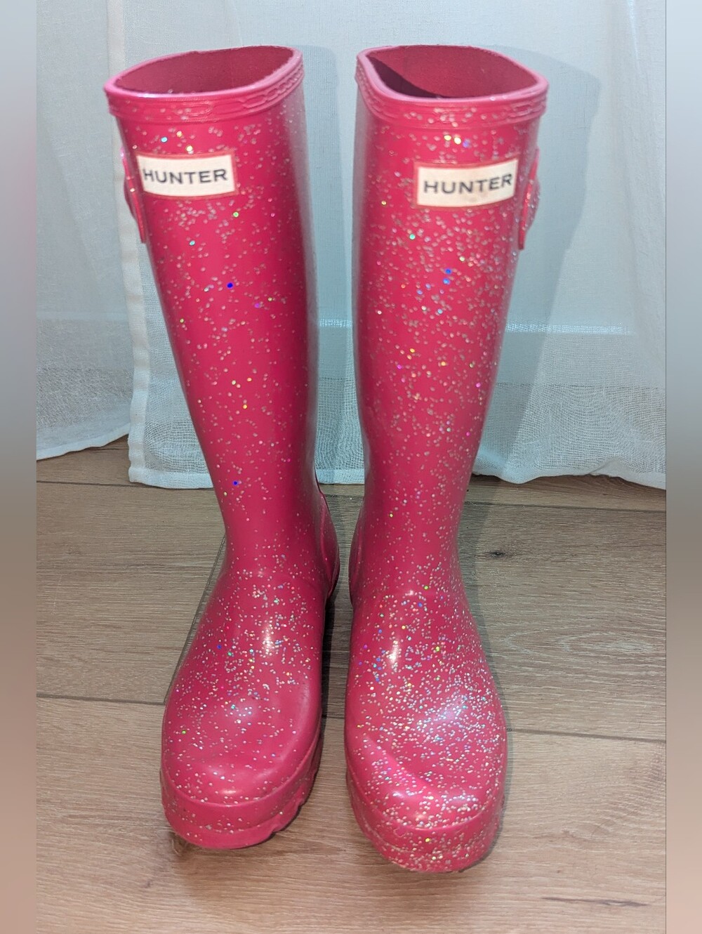 Hunter Big Kids Giant Glitter Rain Boots Pink Size: 5 Girls